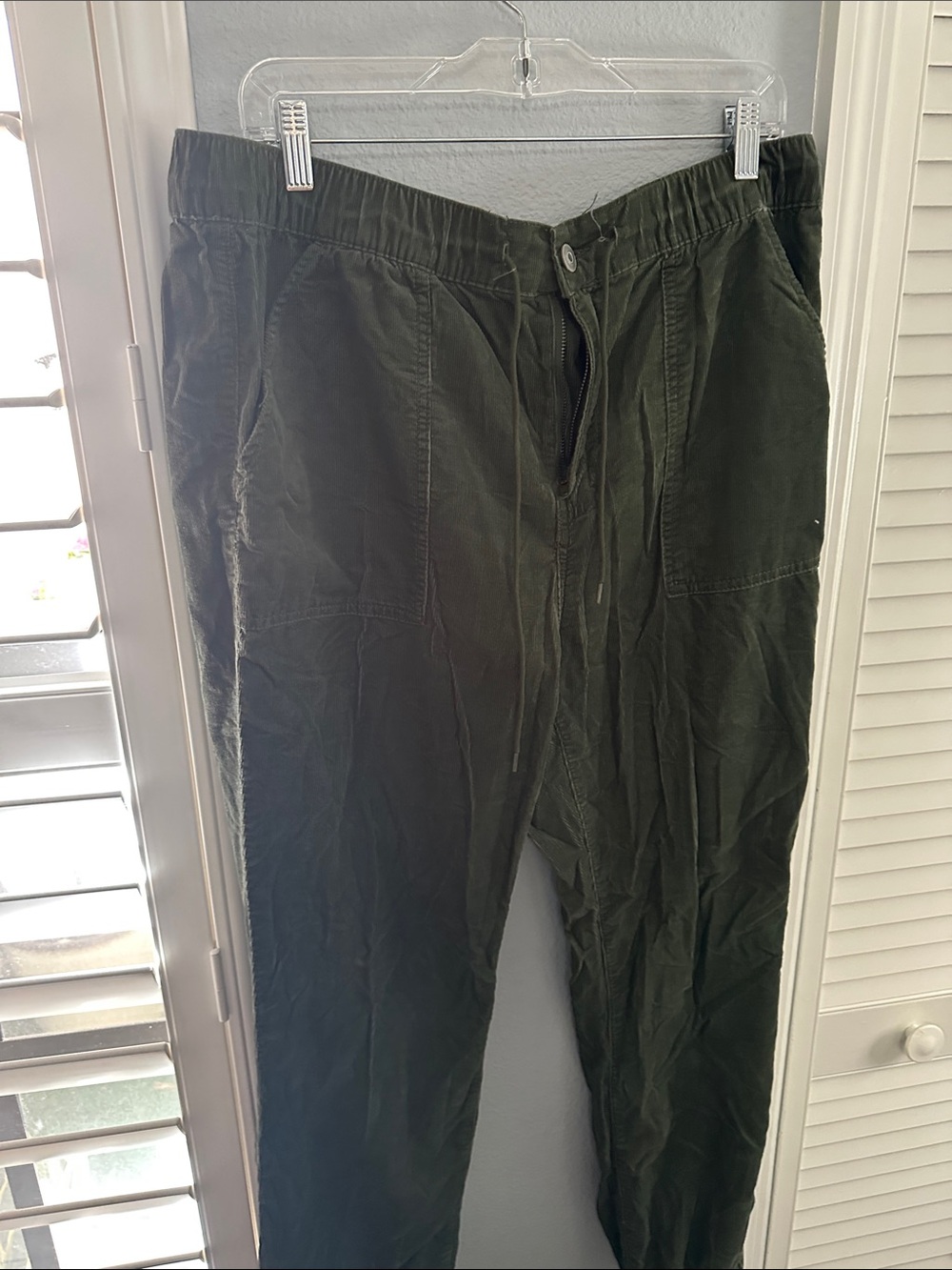Men's Olive Green Casual Drawstring Pants